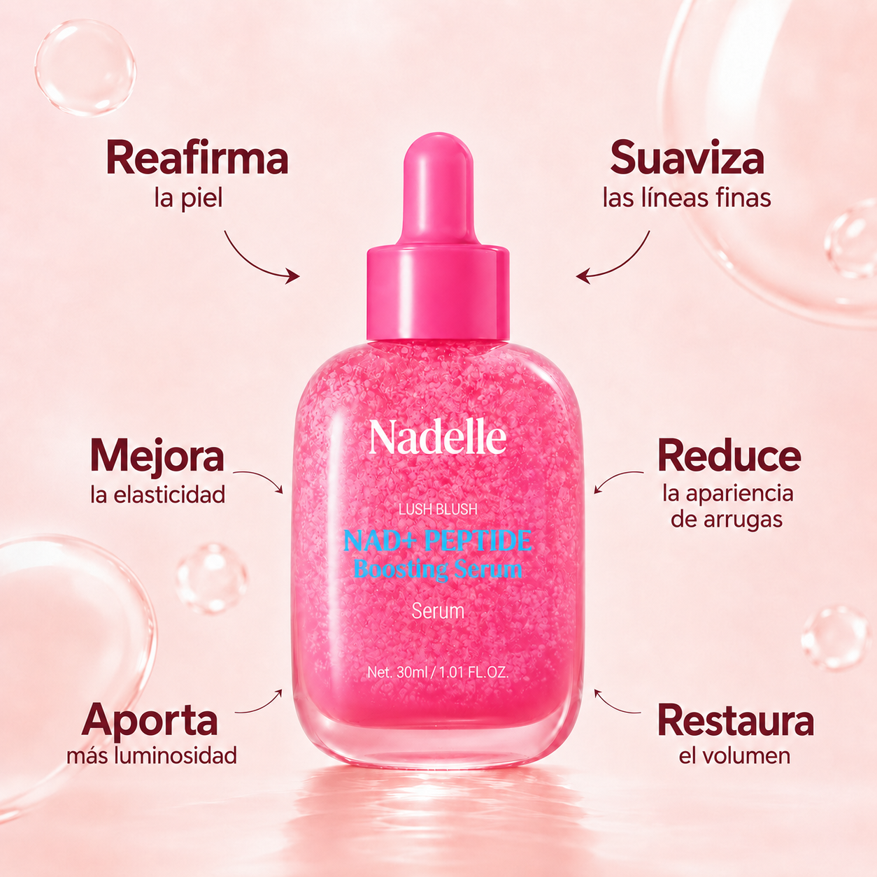 Liquid Sérum NAD⁺ + 14 Péptidos Antiarrugas y Reafirmantes